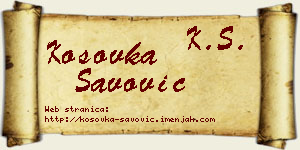 Kosovka Savović vizit kartica